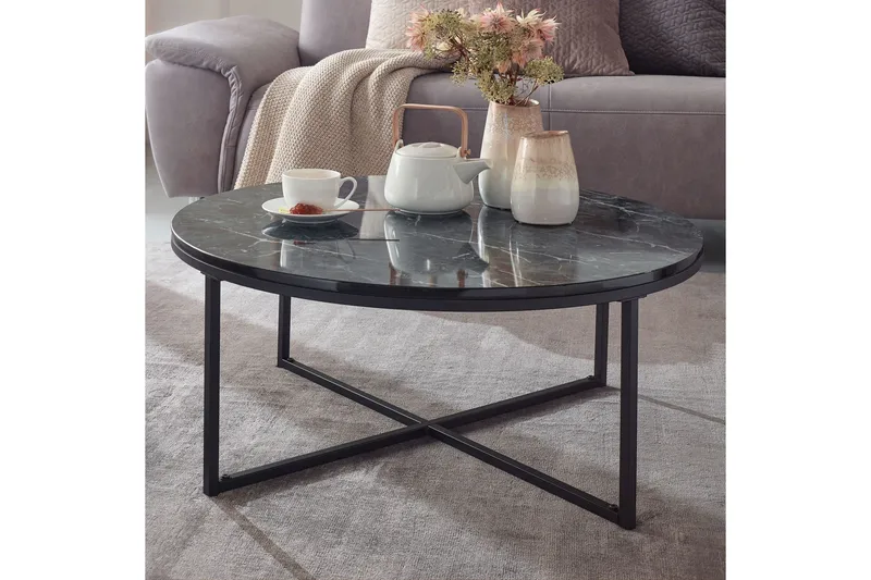 Willowdale Soffbord 80 cm Runt - Svart/Grå - Möbler - Bord & matgrupper - Soffbord