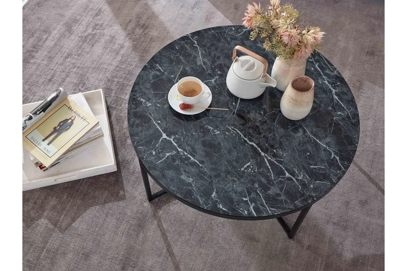 Willowdale Soffbord 80 cm Runt - Svart/Grå - Möbler - Bord & matgrupper - Soffbord