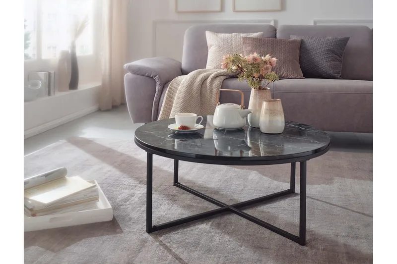 Willowdale Soffbord 80 cm Runt - Svart/Grå - Möbler - Bord & matgrupper - Soffbord