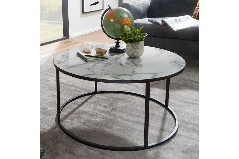 Willowdale Soffbord 80 cm Runt - Vit/Svart - Möbler - Bord & matgrupper - Soffbord