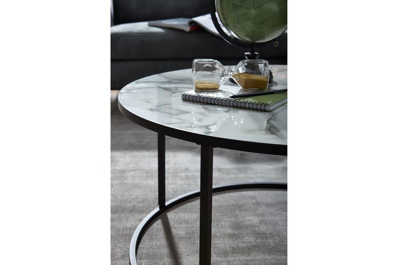 Willowdale Soffbord 80 cm Runt - Vit/Svart - Möbler - Bord & matgrupper - Soffbord