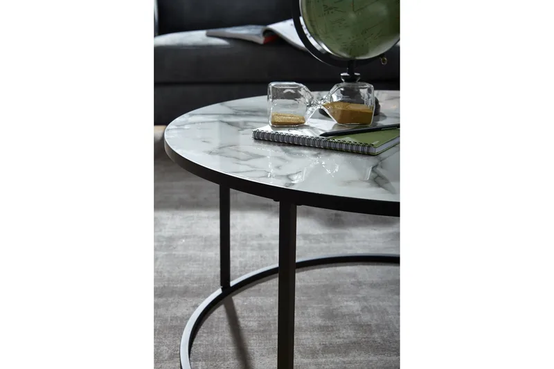 Willowdale Soffbord 80 cm Runt - Vit/Svart - Möbler - Bord & matgrupper - Soffbord