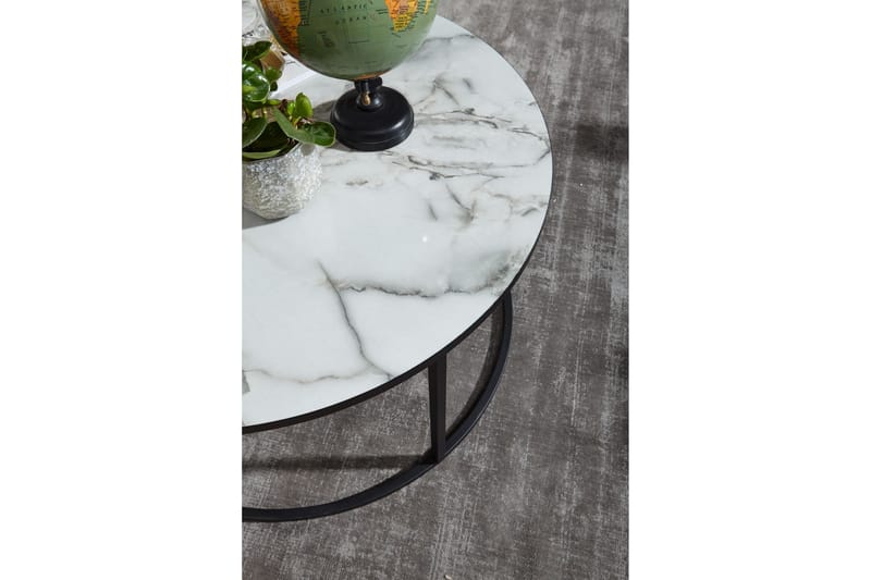 Willowdale Soffbord 80 cm Runt - Vit/Svart - Möbler - Bord & matgrupper - Soffbord