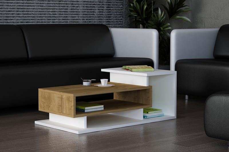Winvar Soffbord 90 cm - Vit/Valnötsbrun - Möbler - Bord & matgrupper - Soffbord
