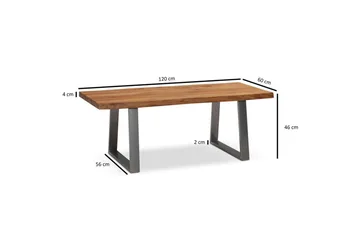 Soffbord Wohnling 120 cm massivt trä träd kant rektangulärt lantligt hus Silver, Raka Löpare - Silver, Raka löpare - Möbler - Bord & matgrupper - Soffbord