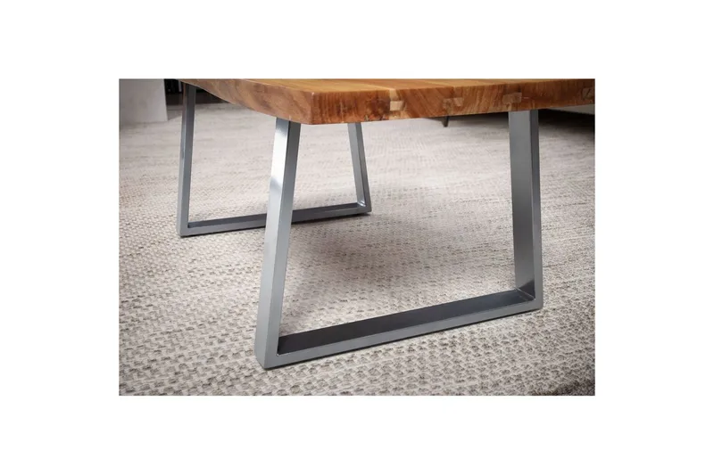 Soffbord Wohnling 120 cm massivt trä träd kant rektangulärt lantligt hus Silver, Raka Löpare - Silver, Raka löpare - Möbler - Bord & matgrupper - Soffbord