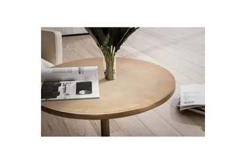 Soffbord Wohnling 60 cm rund industristil med guldfärgad metallram - Möbler - Bord & matgrupper - Soffbord