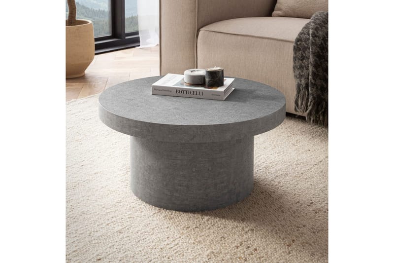 Soffbord Wohnling 60 cm vardagsrumsbord soffbord runt litet soffbord modern Grå - Grå - Möbler - Bord & matgrupper - Soffbord