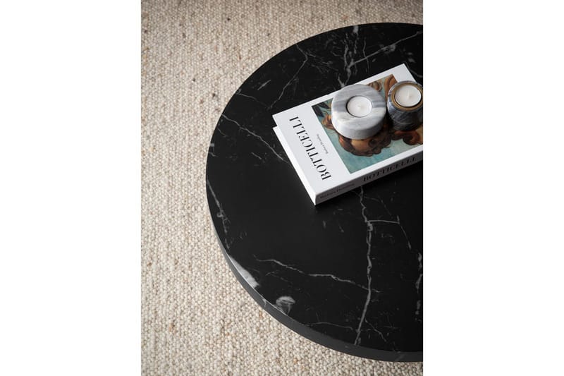 Soffbord Wohnling 60 cm vardagsrumsbord soffbord runt litet soffbord modern Marmor Svart - Marmor Svart - Möbler - Bord & matgrupper - Soffbord
