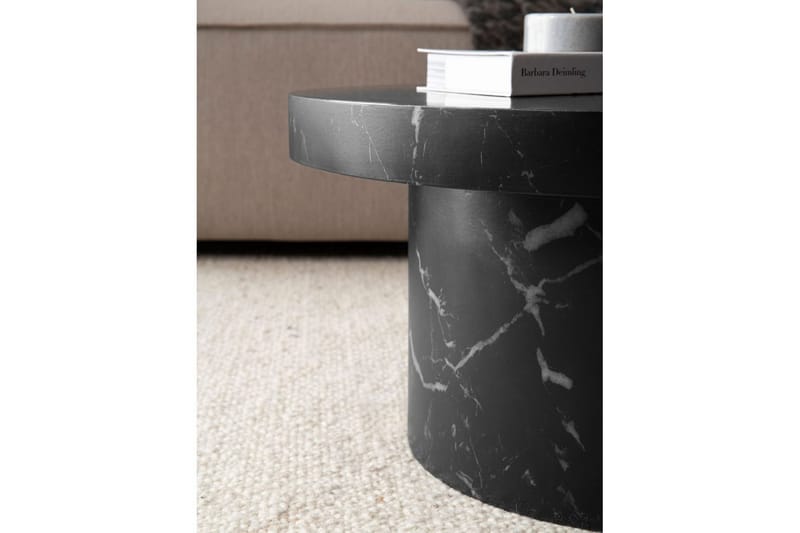 Soffbord Wohnling 60 cm vardagsrumsbord soffbord runt litet soffbord modern Marmor Svart - Marmor Svart - Möbler - Bord & matgrupper - Soffbord