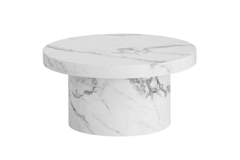 Soffbord Wohnling 60 cm vardagsrumsbord soffbord runt litet soffbord modern Marmor Vit - Marmor Vit - Möbler - Bord & matgrupper - Soffbord
