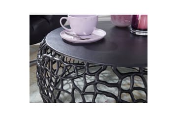 Soffbord Wohnling aluminiumgjutning, rund 60 cm handgjord, modern stil Svart - Svart - Möbler - Bord & matgrupper - Soffbord