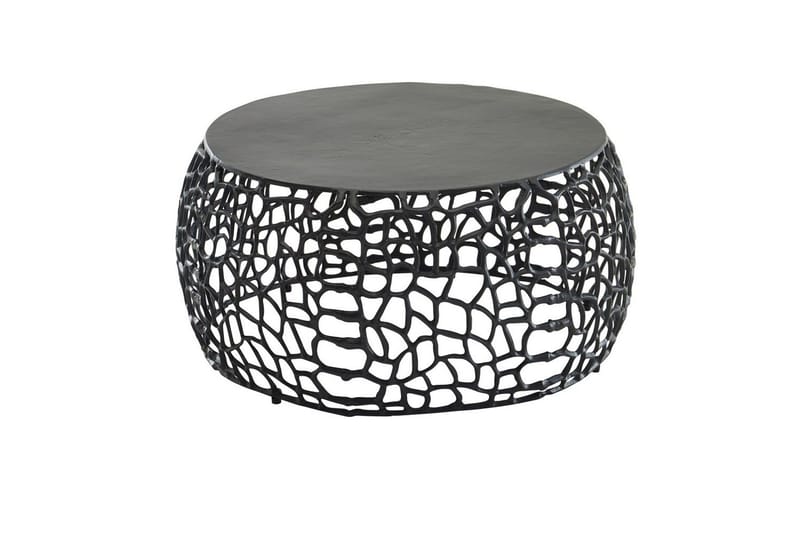 Soffbord Wohnling aluminiumgjutning, rund 60 cm handgjord, modern stil Svart - Svart - Möbler - Bord & matgrupper - Soffbord