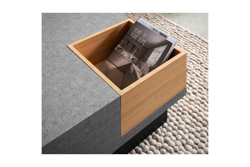 Soffbord Wohnling Betong-look fyrkantig 65 cm med förvaringsutrymme modern look - Möbler - Bord & matgrupper - Soffbord