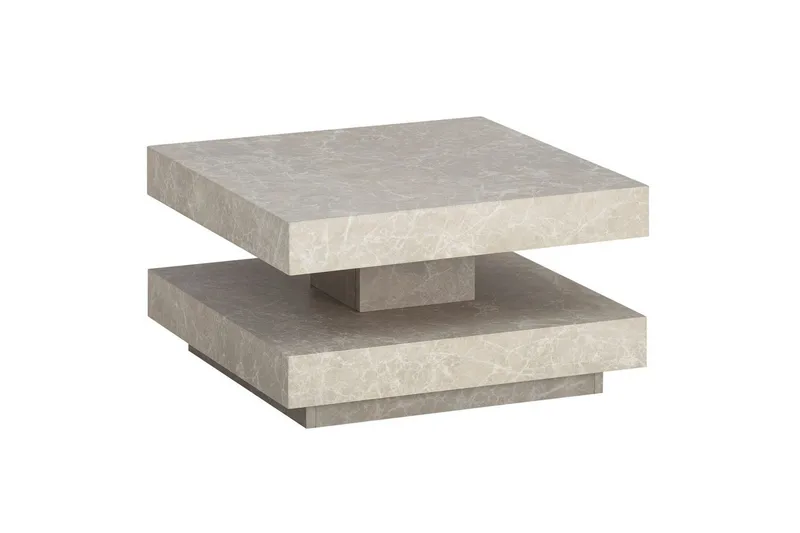 Soffbord Wohnling fyrkant 60 cm, stenoptikstil, modern look Beige, Beige