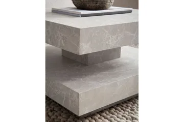 Soffbord Wohnling fyrkant 60 cm, stenoptikstil, modern look Beige - Beige - Möbler - Bord & matgrupper - Soffbord