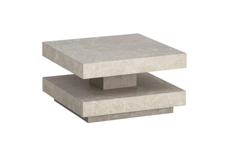 Soffbord Wohnling fyrkant 60 cm, stenoptikstil, modern look Beige, Beige