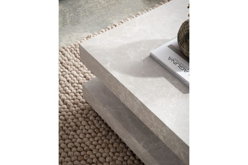 Soffbord Wohnling fyrkant 60 cm, stenoptikstil, modern look Beige - Beige - Möbler - Bord & matgrupper - Soffbord
