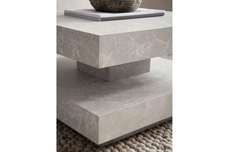 Soffbord Wohnling fyrkant 60 cm, stenoptikstil, modern look Beige - Beige - Möbler - Bord & matgrupper - Soffbord