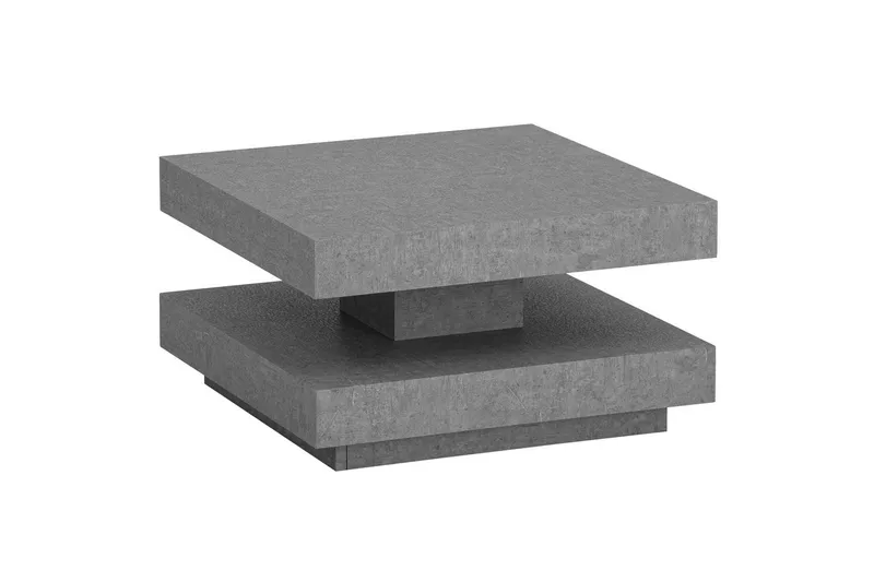 Soffbord Wohnling fyrkant 60 cm, stenoptikstil, modern look Grå, Grå
