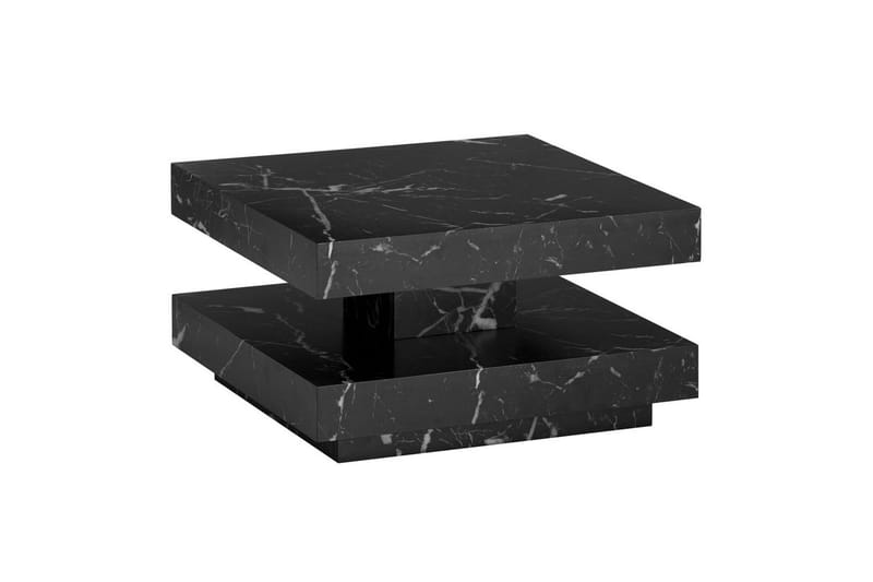 Soffbord Wohnling fyrkant 60 cm, stenoptikstil, modern look Marmor Svart, Marmor Svart