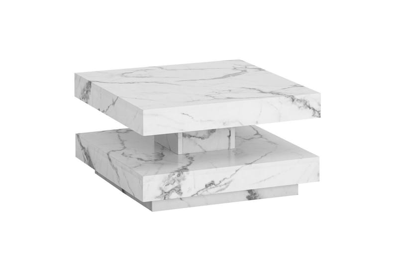 Soffbord Wohnling fyrkant 60 cm, stenoptikstil, modern look Marmor Vit - Marmor Vit - Möbler - Bord & matgrupper - Soffbord