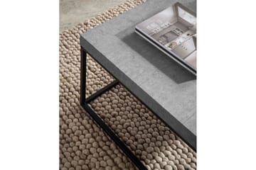 Soffbord Wohnling fyrkant 60 cm stenoptikstil, klassisk metallram, modern look Grå - Grå - Möbler - Bord & matgrupper - Soffbord