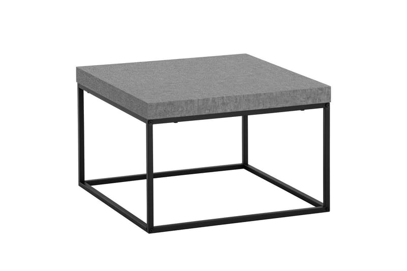Soffbord Wohnling fyrkant 60 cm stenoptikstil, klassisk metallram, modern look Grå - Grå - Möbler - Bord & matgrupper - Soffbord