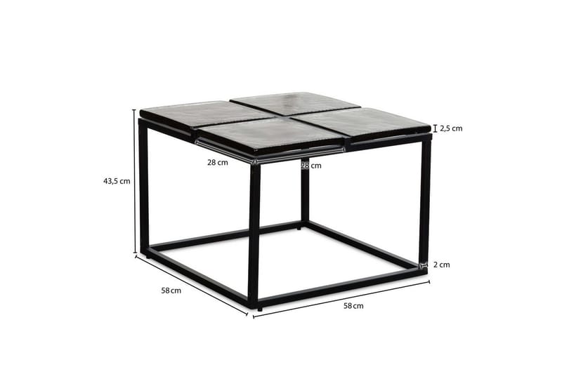 Soffbord Wohnling Fyrkantig Glas 58 cm Klassisk Metallram Modern - Möbler - Bord & matgrupper - Soffbord