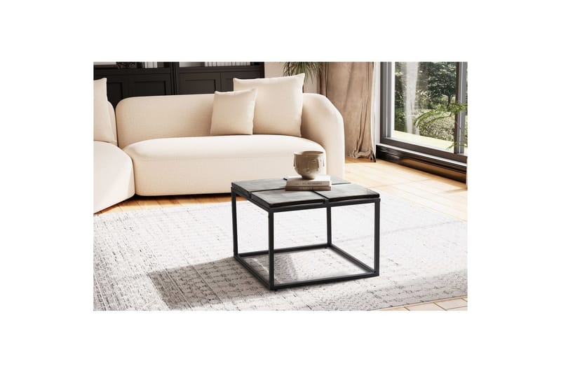 Soffbord Wohnling Fyrkantig Glas 58 cm Klassisk Metallram Modern - Möbler - Bord & matgrupper - Soffbord