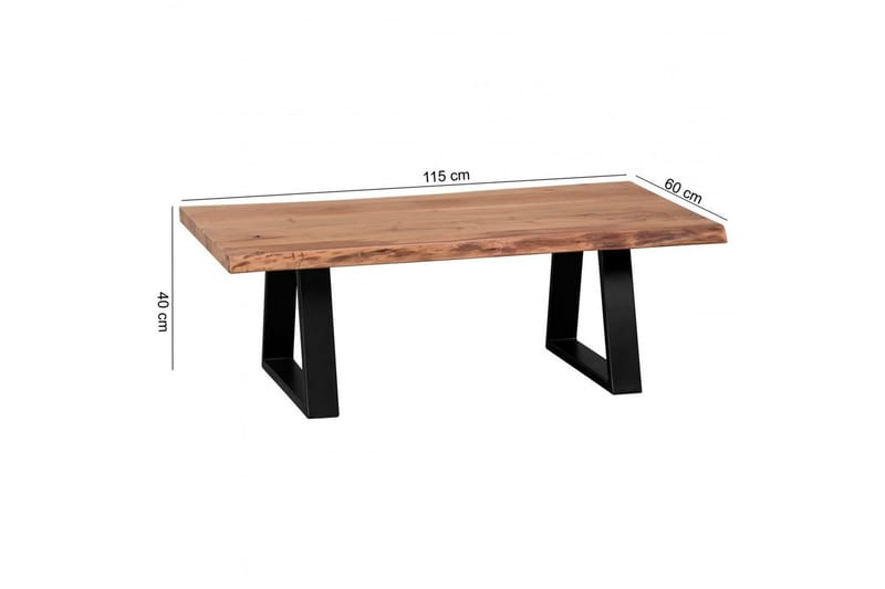Soffbord Wohnling Gaya massiv akacia trädkantlook lantlig stil - Möbler - Bord & matgrupper - Soffbord