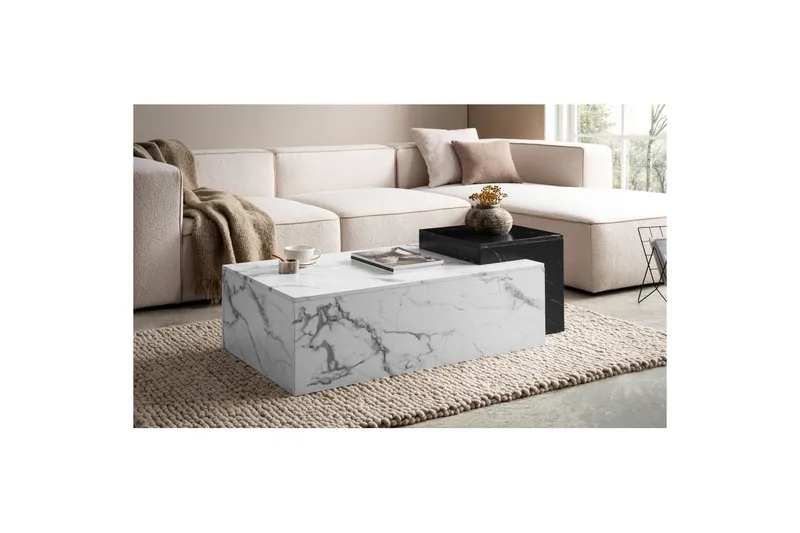 Soffbord Wohnling Marmorblockutseende Rektangulär Modern - Möbler - Bord & matgrupper - Soffbord