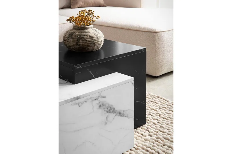 Soffbord Wohnling Marmorblockutseende Rektangulär Modern - Möbler - Bord & matgrupper - Soffbord