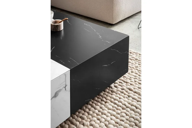 Soffbord Wohnling Marmorblockutseende Rektangulär Tvåfärgad Modern - Möbler - Bord & matgrupper - Soffbord