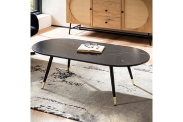 Soffbord Wohnling marmorlook 120 cm, oval modern stil Marmor Svart - Marmor Svart - Möbler - Bord & matgrupper - Soffbord