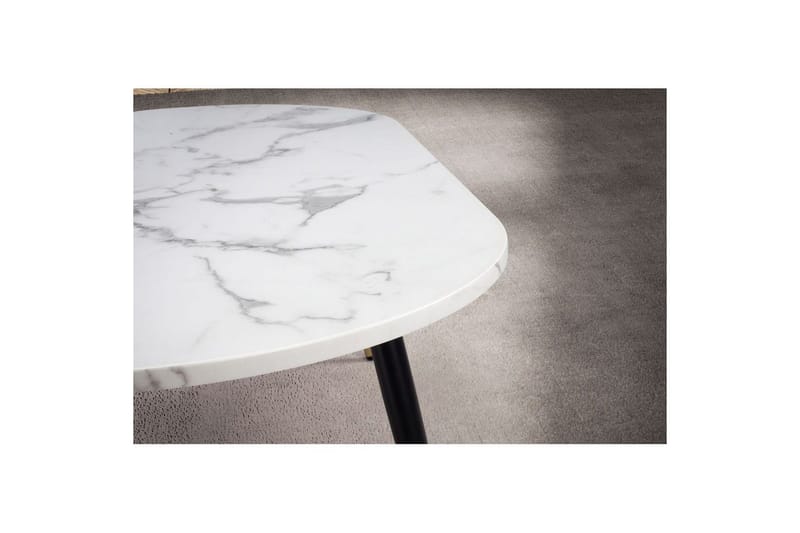 Soffbord Wohnling marmorlook 120 cm, oval modern stil Marmor Vit - Marmor Vit - Möbler - Bord & matgrupper - Soffbord