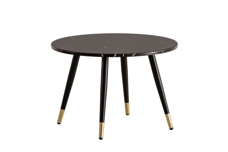Soffbord Wohnling marmorlook 60 cm rund, modern stil Marmor Svart - Marmor Svart - Möbler - Bord & matgrupper - Soffbord