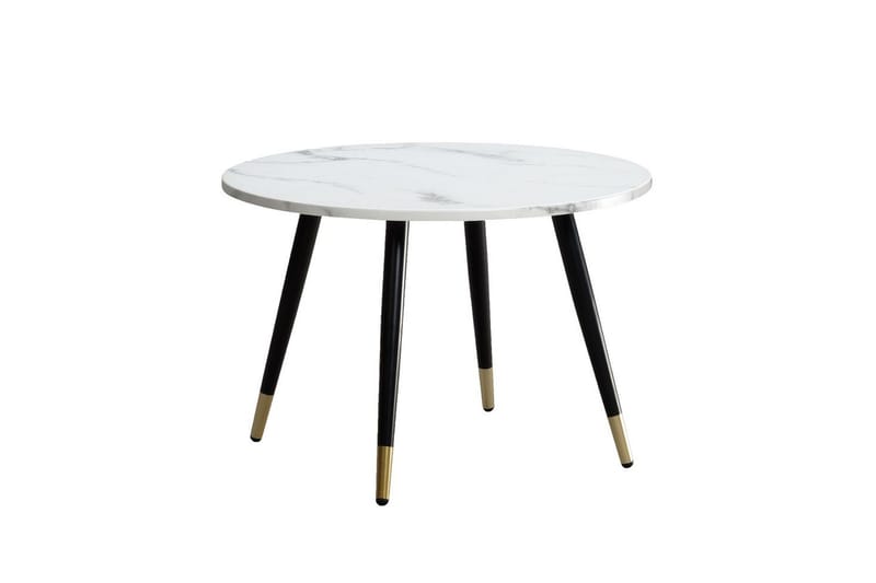 Soffbord Wohnling marmorlook 60 cm rund, modern stil Marmor Vit - Marmor Vit - Möbler - Bord & matgrupper - Soffbord