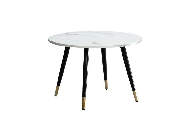 Soffbord Wohnling marmorlook 60 cm rund, modern stil Marmor Vit, Marmor Vit