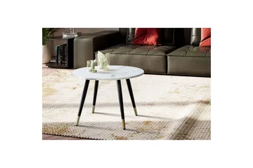 Soffbord Wohnling marmorlook 60 cm rund, modern stil Marmor Vit - Marmor Vit - Möbler - Bord & matgrupper - Soffbord