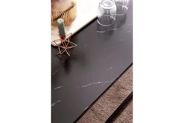 Soffbord Wohnling marmorutseende, rektangulär elegant, modern stil Svart, marmor svart - Svart, marmor svart - Möbler - Bord & matgrupper - Soffbord
