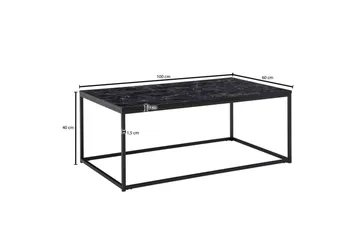 Soffbord Wohnling marmorutseende, rektangulär elegant, modern stil Svart, marmor svart - Svart, marmor svart - Möbler - Bord & matgrupper - Soffbord