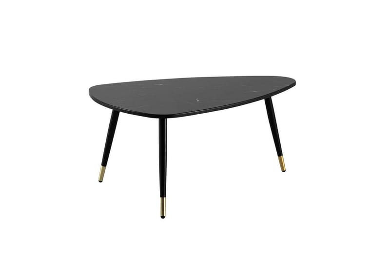Soffbord Wohnling marmorutseende 90 cm, triangulär modern stil Marmor Svart, Marmor Svart