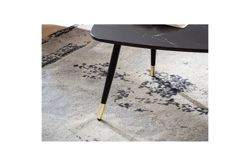 Soffbord Wohnling marmorutseende 90 cm, triangulär modern stil Marmor Svart - Marmor Svart - Möbler - Bord & matgrupper - Soffbord