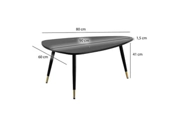 Soffbord Wohnling marmorutseende 90 cm, triangulär modern stil Marmor Svart - Marmor Svart - Möbler - Bord & matgrupper - Soffbord