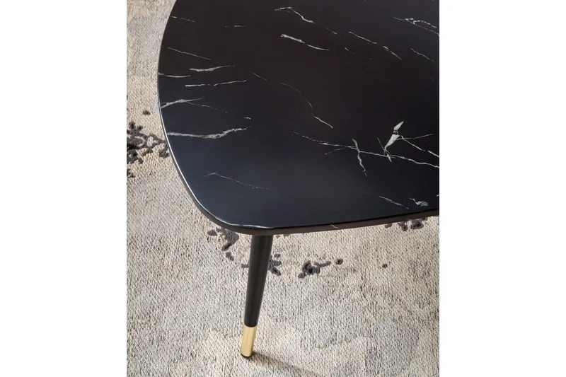 Soffbord Wohnling marmorutseende 90 cm, triangulär modern stil Marmor Svart - Marmor Svart - Möbler - Bord & matgrupper - Soffbord