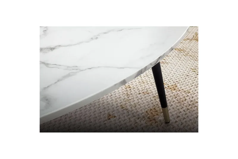 Soffbord Wohnling marmorutseende 90 cm, triangulär modern stil Marmor Vit - Marmor Vit - Möbler - Bord & matgrupper - Soffbord