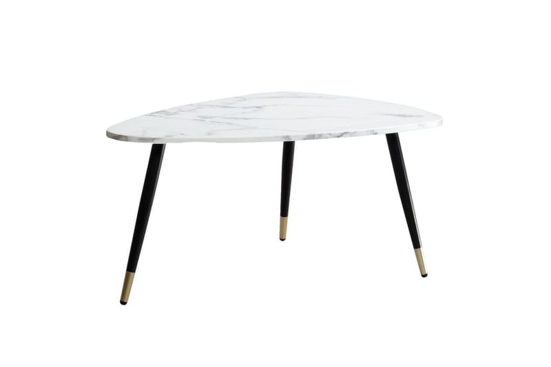 Soffbord Wohnling marmorutseende 90 cm, triangulär modern stil Marmor Vit - Marmor Vit - Möbler - Bord & matgrupper - Soffbord