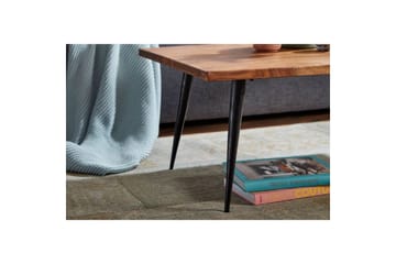 Soffbord Wohnling Massiv träkantskurva med nålformade metallben, lantlig stil - Möbler - Bord & matgrupper - Soffbord