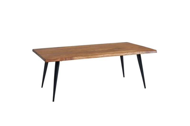 Soffbord Wohnling Massiv träkantskurva med nålformade metallben, lantlig stil - Möbler - Bord & matgrupper - Soffbord